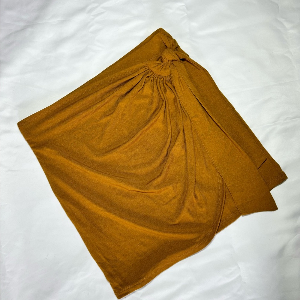 F21 Mustard Wrap Skirt